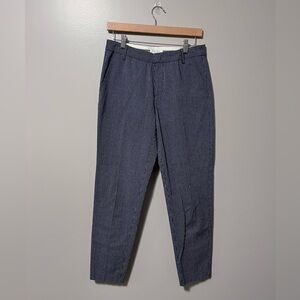 Part Two Copenhagen Mid Rise Tapered Leg Navy Pinstripe Trousers